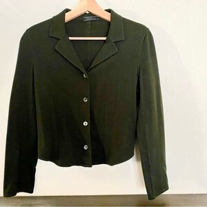 Prada Dark Olive Green Fitted fine Wool Knit Jacket Women's Euro size 42, US Sm